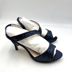 Touch Ups‎ Womens Size 6 Reagan Navy Blue Dress Sandals Heels Shoes 4125M